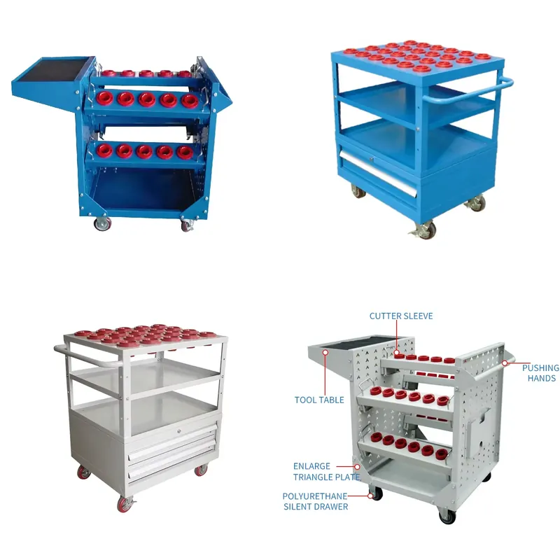 Tools Trolley For Workshop - 耐久性のあるワークショップCNCツールホルダー収納トロリーカートキャビネット（CNCツールホルダーBT30/40/50/60 HSK40/63/80/100対応）