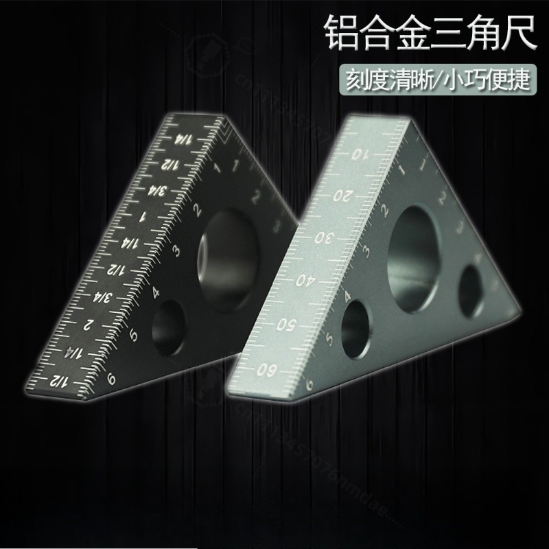 Marking Tools In Workshop - 厚いアルミ製三角定規 90/45度 ° 木工用直角測定ゲージ ワークショップマーキングレイアウトハンドツール