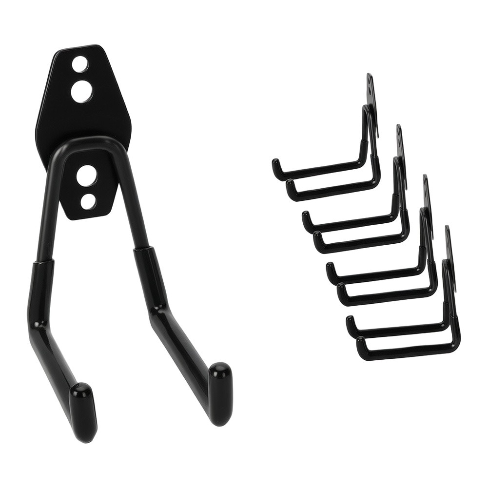 Workshop Tools Hanging - 黒色の7.7インチスチール製壁掛けフック、ガレージ、作業場、地下室での自転車、工具、はしご、ホース、ガーデン用品の吊り下げに。