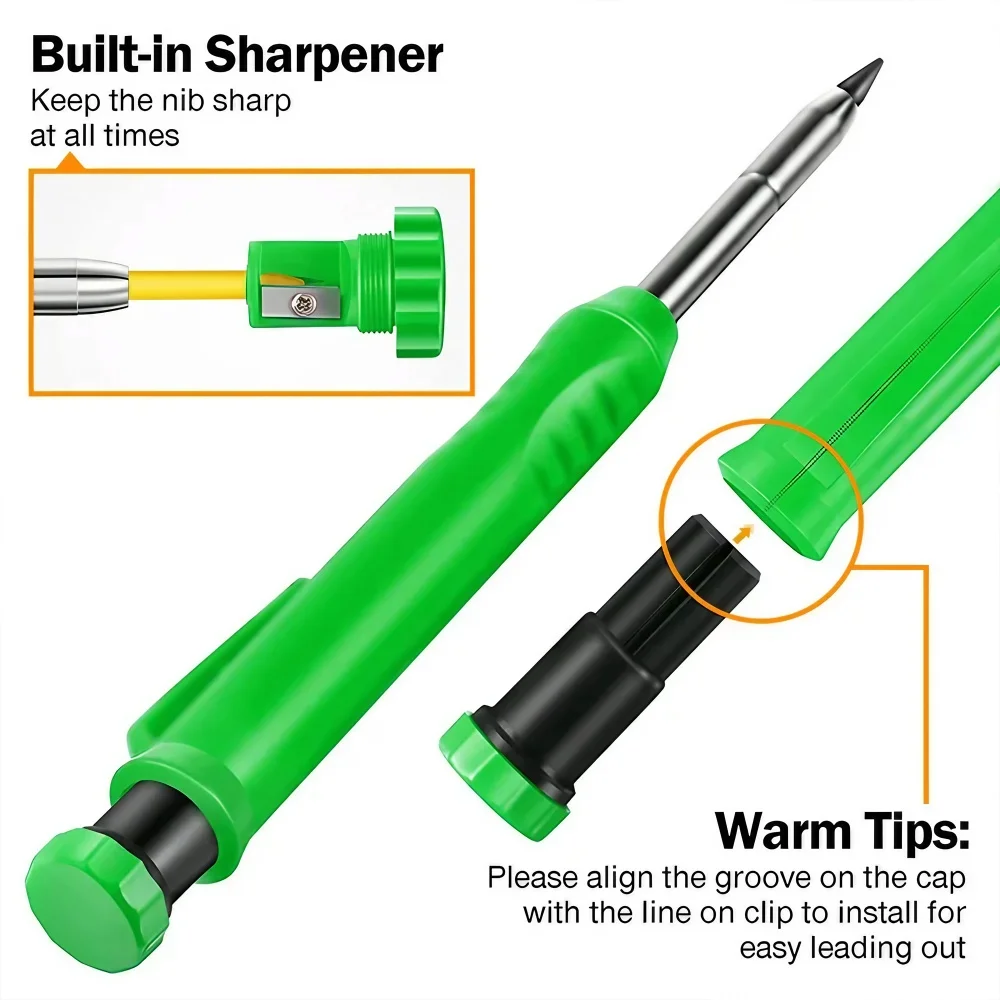 金属製ロングチップメカニカルペンシルキット、木工用深穴マーキ - Marking Tools In Workshop のレビューと価格