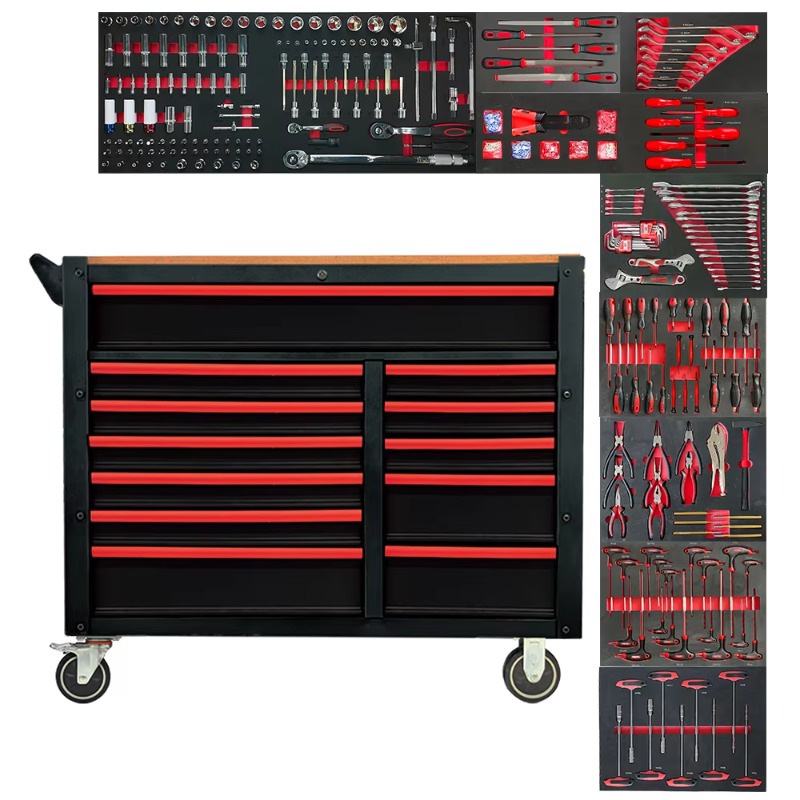 12段引き出し471点ツールキット、自動車整備工場用スチール - Tools Trolley For Workshop のレビューと価格