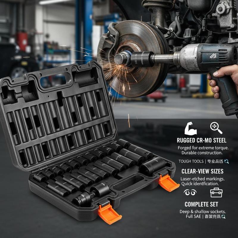 3/8インチドライブインパクトツールキット 25ピース SA - Marking Tools In Workshop のレビューと価格