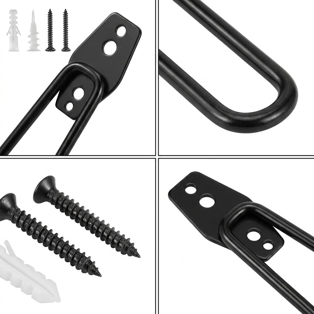 黒色の7.7インチスチール製壁掛けフック、ガレージ、作業場、 - Workshop Tools Hanging のレビューと価格