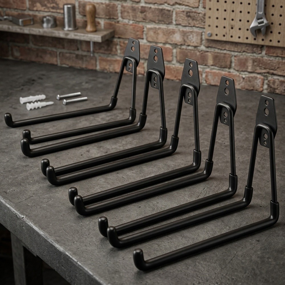 黒色の7.7インチスチール製壁掛けフック、ガレージ、作業場、 - Workshop Tools Hanging のレビューと価格